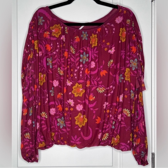 Free People Floral Top size L - Picture 4 of 6